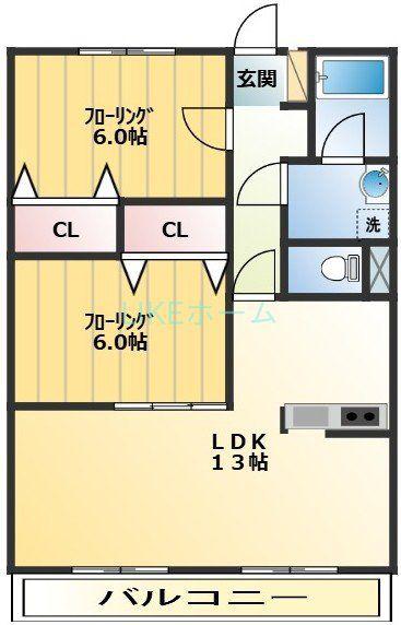 ガーデンアネックス(2LDK/3階)の間取り写真