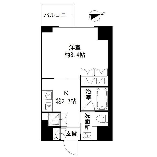 ロディア立川(1K/3階)の間取り写真