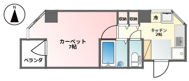 雅マンション(1K/3階)の間取り写真