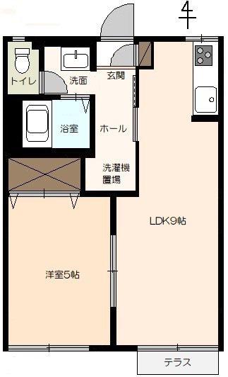 メゾンクライム(1LDK/1階)の間取り写真