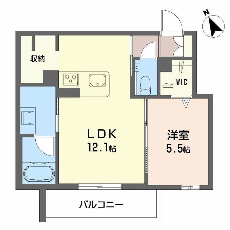 RIO COLLINA 東山(1LDK/3階)の間取り写真