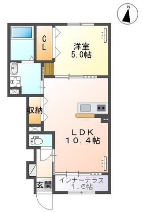 グランノヴァ(1LDK/1階)の間取り写真