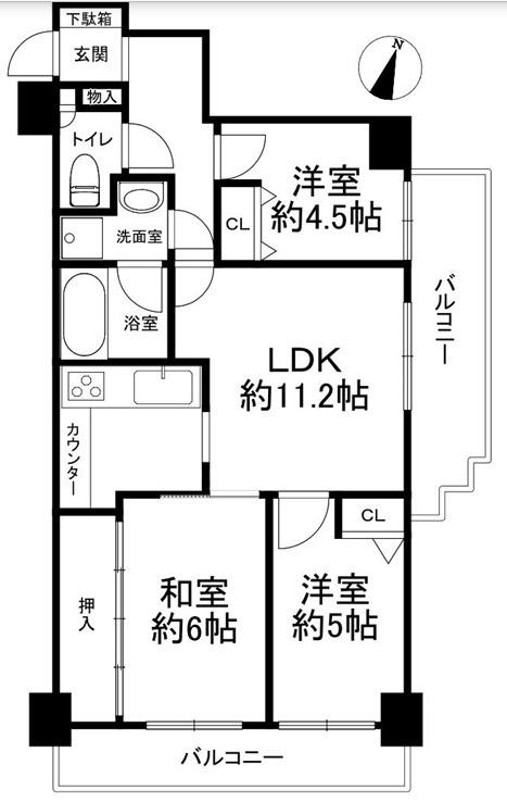 パーク・ノヴァ六甲道(3LDK/10階)の間取り写真