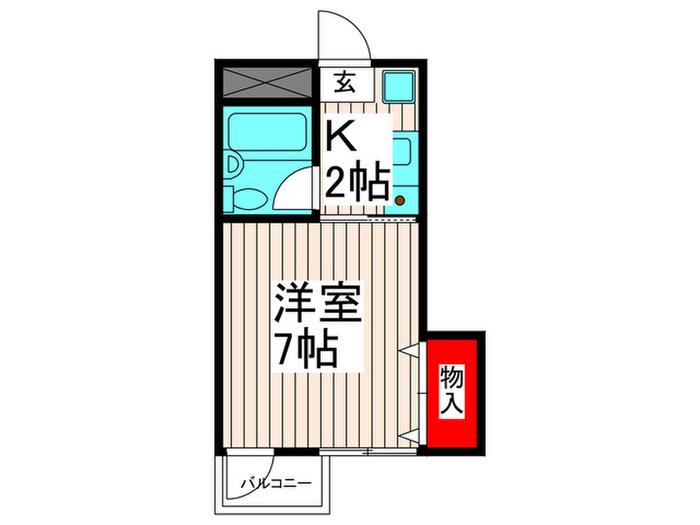 セレナヴィータ竹の塚(1K/2階)の間取り写真