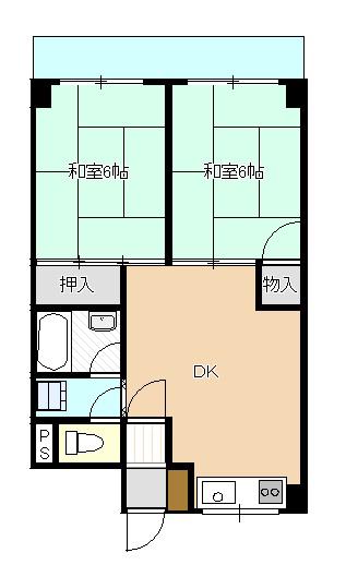 東松山マンション(2DK/3階)の間取り写真