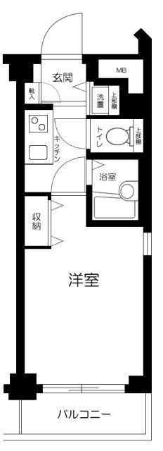 フェニックス・エルミタージュ(1K/4階)の間取り写真