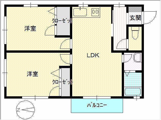ストークII(2LDK/2階)の間取り写真