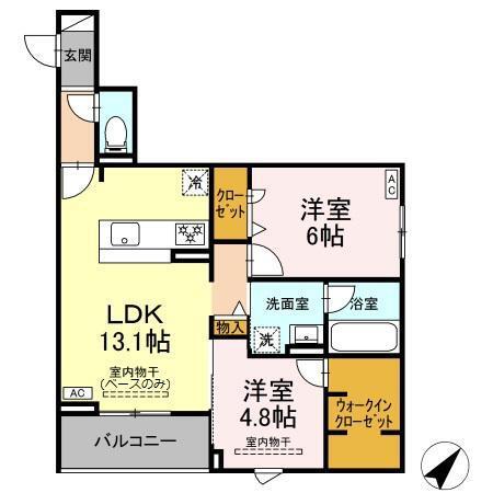 SHINE FORT(2LDK/2階)の間取り写真