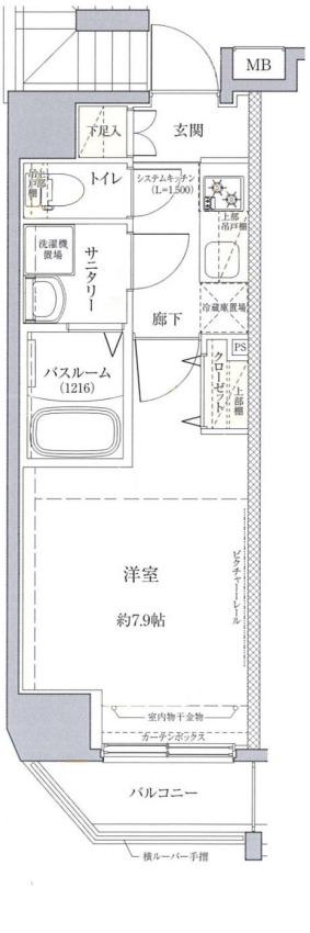 CREVISTA中板橋(1K/8階)の間取り写真