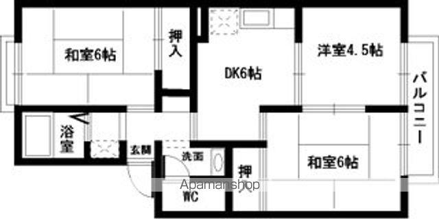 サニーグリーン北喜(3DK/2階)の間取り写真