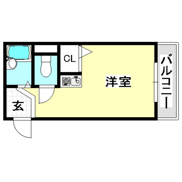 グランドハイツユタカII(ワンルーム/2階)の間取り写真
