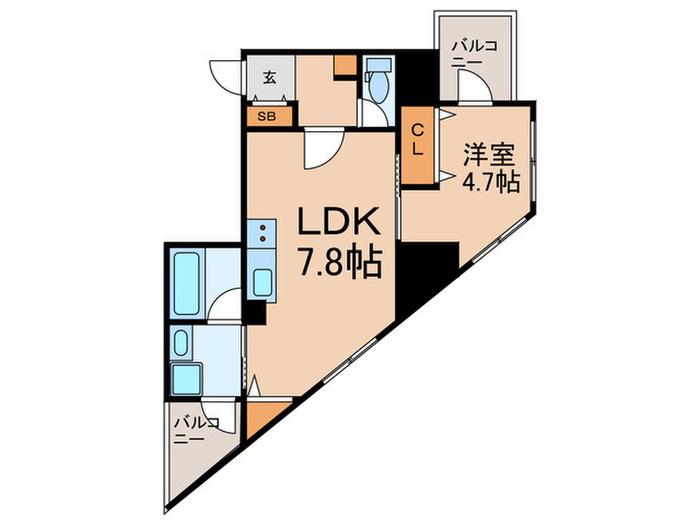 オージュSHIBUYA(1LDK/5階)の間取り写真