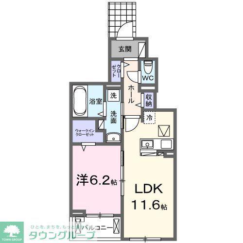 シャンティ長沢(1LDK/1階)の間取り写真