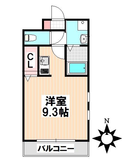 リーベン瑞陽(1K/2階)の間取り写真