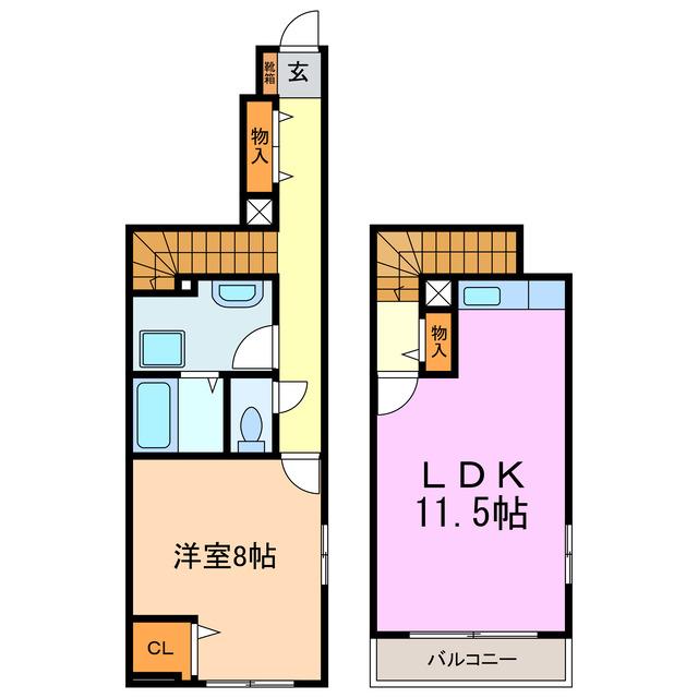 ベルエクレ(1LDK/1階)の間取り写真