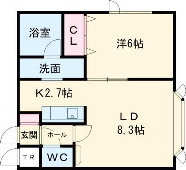 サンタフェ(1LDK/1階)の間取り写真
