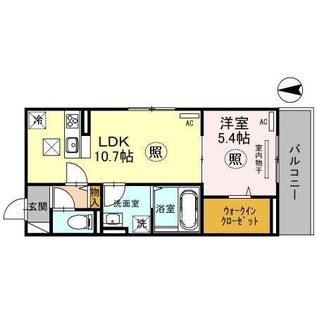 アトラエンテ御崎公園(1LDK/3階)の間取り写真