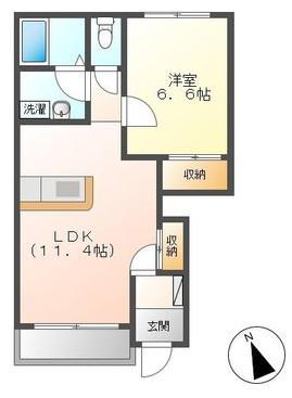 アヴァンティ(1LDK/1階)の間取り写真