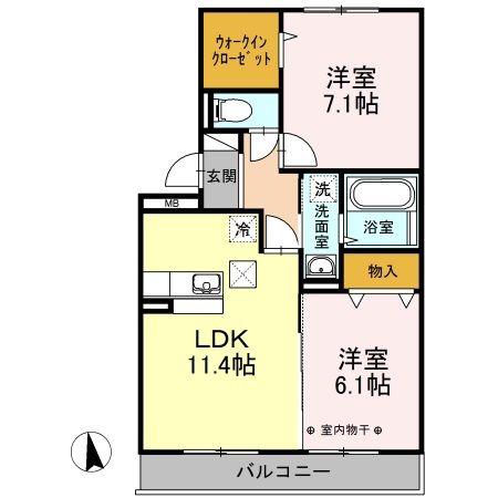 コンフォートM(2LDK/1階)の間取り写真