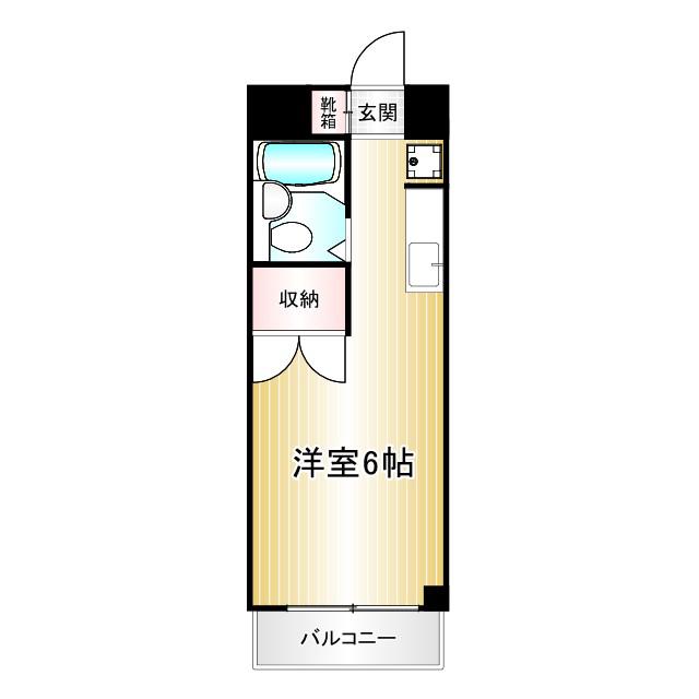 エステート芦花(ワンルーム/4階)の間取り写真