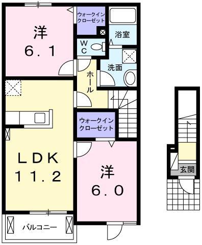 BLANC-MAISON(2LDK/2階)の間取り写真