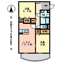 ハイム・モルゲンロート(2LDK/2階)の間取り写真