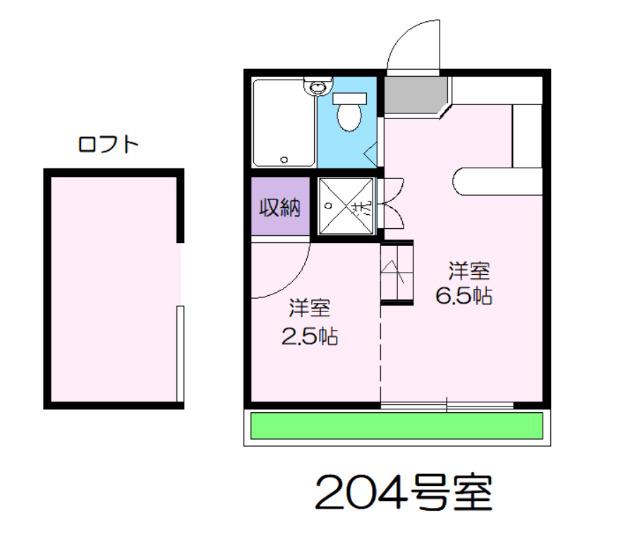 アイムズガーデン22(1K/2階)の間取り写真