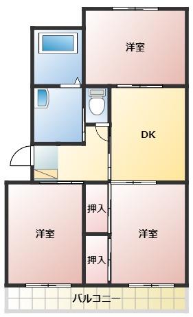 グランドハイツ青葉(3DK/2階)の間取り写真