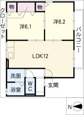 WILL STAY(2LDK/2階)の間取り写真