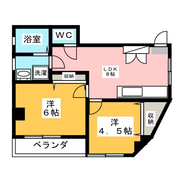 寿ビルII(2LDK/3階)の間取り写真
