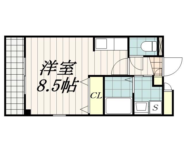 サンモールハイツA(1K/1階)の間取り写真