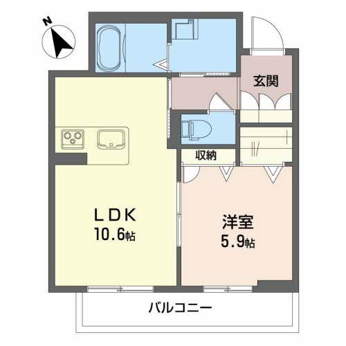 ベレオ アトリエール住吉(1LDK/3階)の間取り写真