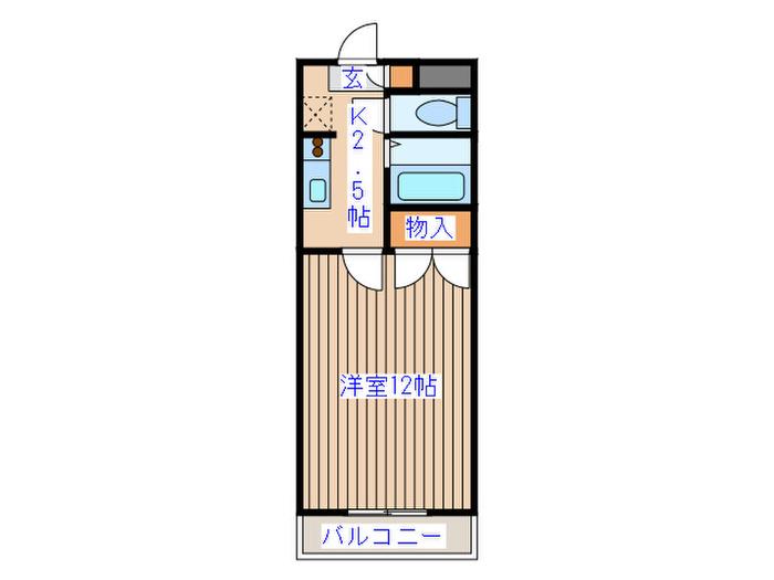 ドリームヒルズ(1K/3階)の間取り写真