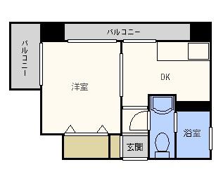 リファレンス博多(1DK/5階)の間取り写真
