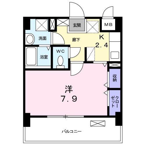 ラ・ルーチェ(1K/6階)の間取り写真