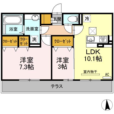 サンローズ・島町(2LDK/1階)の間取り写真