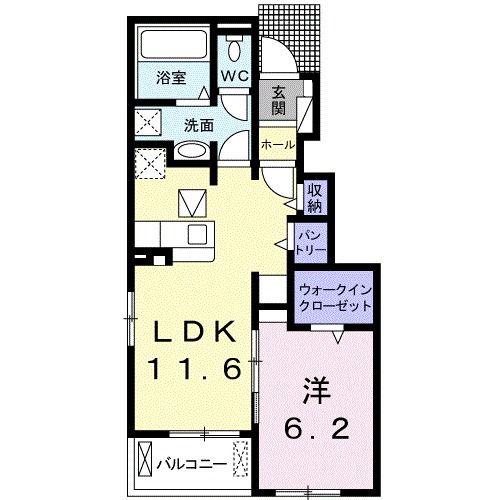 メゾン・モンレーヴI(1LDK/1階)の間取り写真