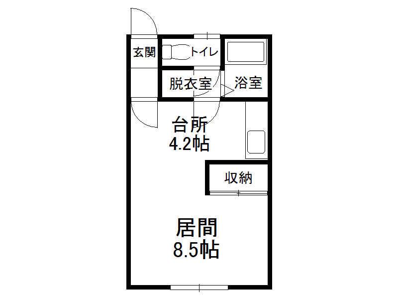 ラフィーネB(ワンルーム/2階)の間取り写真