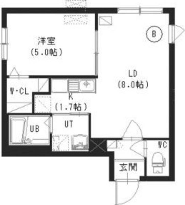 TERRACE HIBIKI(1LDK/4階)の間取り写真