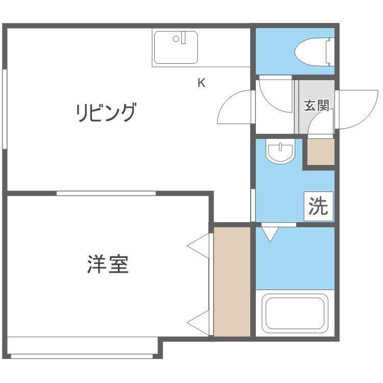 グラーベ本郷通(1DK/3階)の間取り写真
