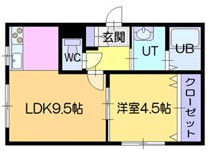 マルベリーフィールド24.2(1LDK/2階)の間取り写真