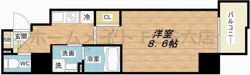 PHOENIX新大阪(1K/5階)の間取り写真