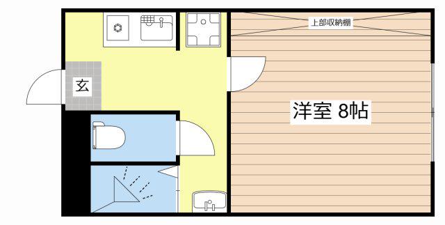Kマンションエイブル(1K/1階)の間取り写真