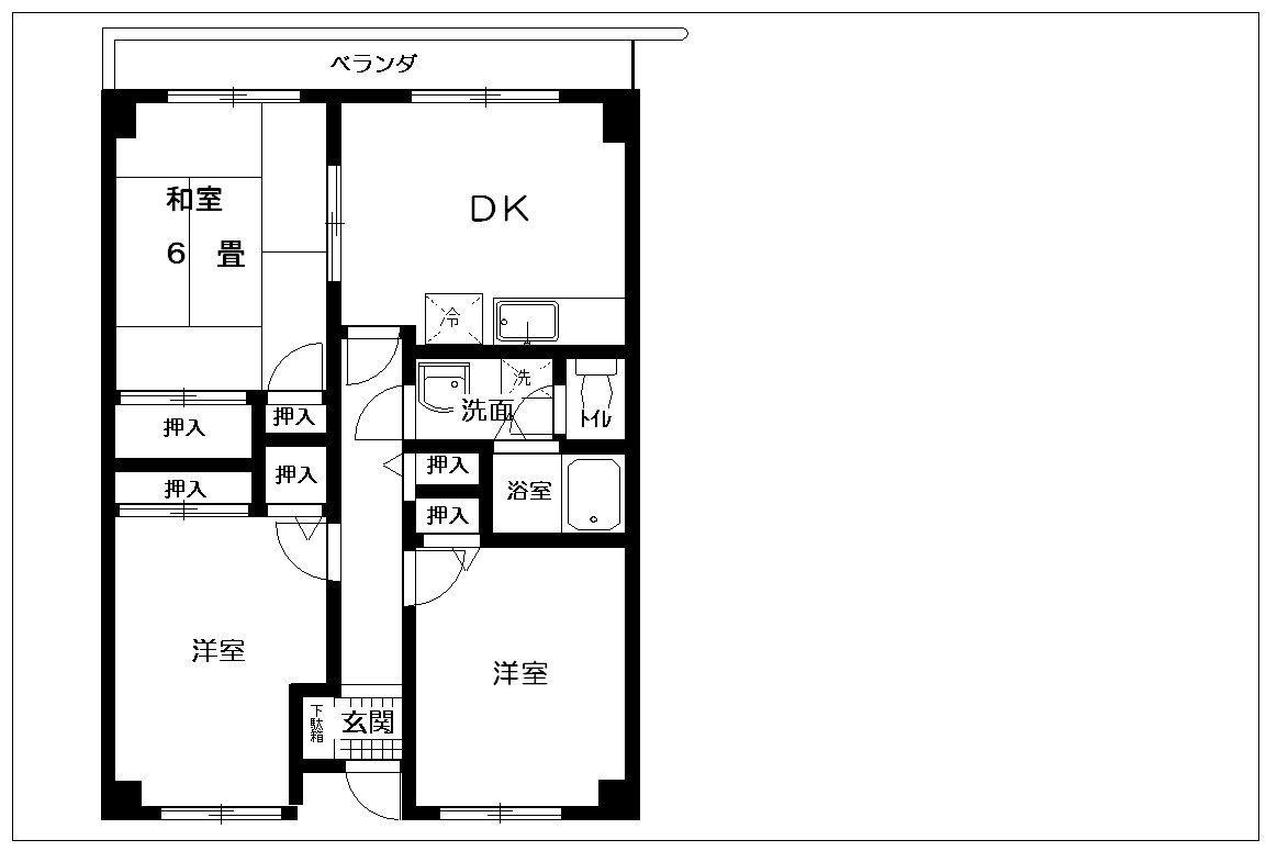 ムーンビームス(3DK/1階)の間取り写真