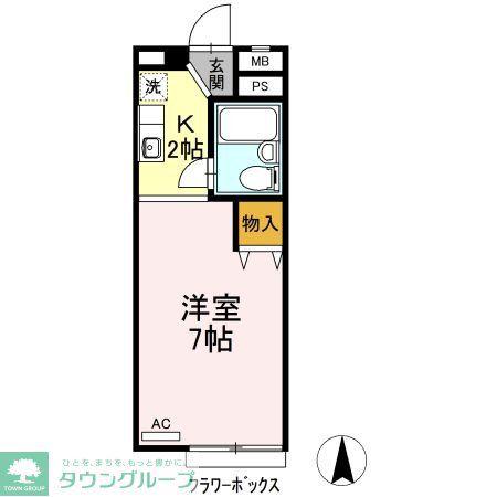 パインヒルズ(1K/3階)の間取り写真
