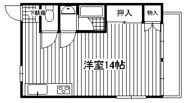 フローラ博多南I・II(ワンルーム/2階)の間取り写真