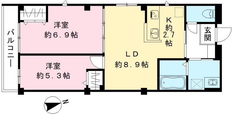 チェリッシュ(2LDK/1階)の間取り写真