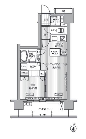 RAPPORT MSーラポール エムズー(1LDK/6階)の間取り写真