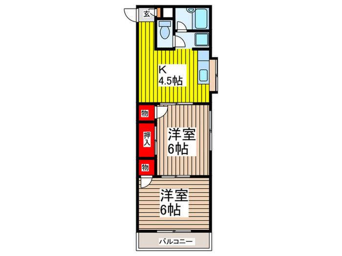 マロン824(2K/2階)の間取り写真