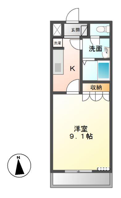 E・SHALIMAR(1K/1階)の間取り写真
